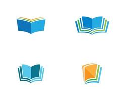 set logo libro multicolore vettore