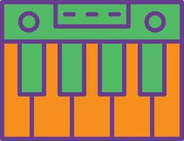 la linea del pianoforte riempiva due colori vettore