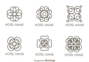 Vettori di logo hotel ornamento floreale