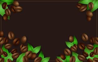 sfondo di chicchi di caffè e foglie vettore