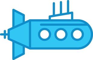 linea del sottomarino riempita di blu vettore