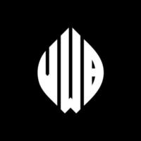 design del logo della lettera del cerchio vwb con forma circolare ed ellittica. lettere ellittiche vwb con stile tipografico. le tre iniziali formano un logo circolare. vwb cerchio emblema astratto monogramma lettera marchio vettore. vettore