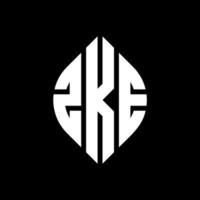 zke circle letter logo design con forma circolare ed ellittica. zke lettere ellittiche con stile tipografico. le tre iniziali formano un logo circolare. zke cerchio emblema astratto monogramma lettera marchio vettore. vettore