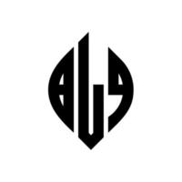 design del logo della lettera del cerchio blq con forma circolare ed ellittica. blq lettere ellittiche con stile tipografico. le tre iniziali formano un logo circolare. blq cerchio emblema astratto monogramma lettera marchio vettore. vettore