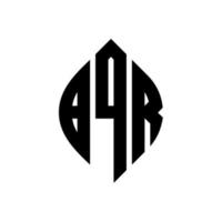 design del logo della lettera del cerchio bqr con forma circolare ed ellittica. bqr lettere ellittiche con stile tipografico. le tre iniziali formano un logo circolare. bqr cerchio emblema astratto monogramma lettera marchio vettore. vettore