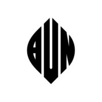 design del logo della lettera del cerchio bvn con forma circolare ed ellittica. bvn lettere ellittiche con stile tipografico. le tre iniziali formano un logo circolare. bvn cerchio emblema astratto monogramma lettera marchio vettore. vettore