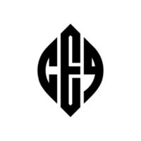 design del logo della lettera del cerchio ceq con forma circolare ed ellittica. ceq lettere ellittiche con stile tipografico. le tre iniziali formano un logo circolare. ceq cerchio emblema astratto monogramma lettera marchio vettore. vettore