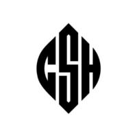 csh circle letter logo design con forma circolare ed ellittica. csh lettere ellittiche con stile tipografico. le tre iniziali formano un logo circolare. csh cerchio emblema astratto monogramma lettera marchio vettore. vettore