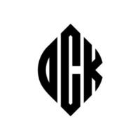 dck circle letter logo design con forma circolare ed ellittica. dck lettere ellittiche con stile tipografico. le tre iniziali formano un logo circolare. dck cerchio emblema astratto monogramma lettera marchio vettore. vettore