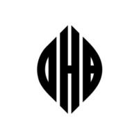 dhb circle letter logo design con forma circolare ed ellittica. dhb lettere ellittiche con stile tipografico. le tre iniziali formano un logo circolare. dhb cerchio emblema astratto monogramma lettera marchio vettore. vettore