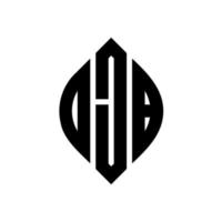 design del logo della lettera del cerchio djb con forma circolare ed ellittica. lettere djb ellissi con stile tipografico. le tre iniziali formano un logo circolare. djb cerchio emblema astratto monogramma lettera marchio vettore. vettore