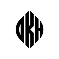 dkh cerchio lettera logo design con cerchio ed ellisse. dkh lettere ellittiche con stile tipografico. le tre iniziali formano un logo circolare. dkh cerchio emblema astratto monogramma lettera marchio vettore. vettore