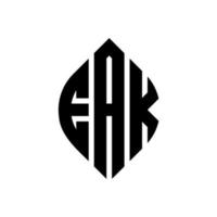 eak circle letter logo design con forma circolare ed ellittica. eak lettere ellittiche con stile tipografico. le tre iniziali formano un logo circolare. eak cerchio emblema astratto monogramma lettera marchio vettore. vettore