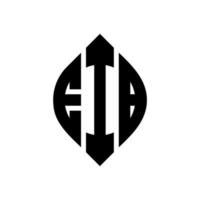 eib circle letter logo design con forma circolare ed ellittica. eib lettere ellittiche con stile tipografico. le tre iniziali formano un logo circolare. eib cerchio emblema astratto monogramma lettera marchio vettore. vettore