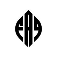 faq cerchio lettera logo design con cerchio ed ellisse. faq lettere ellittiche con stile tipografico. le tre iniziali formano un logo circolare. faq cerchio emblema astratto monogramma lettera marchio vettore. vettore
