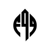 fqq design del logo della lettera del cerchio con forma circolare ed ellittica. fqq lettere ellittiche con stile tipografico. le tre iniziali formano un logo circolare. fqq cerchio emblema astratto monogramma lettera marchio vettore. vettore