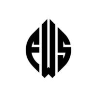 design del logo della lettera del cerchio fws con forma circolare ed ellittica. fws lettere ellittiche con stile tipografico. le tre iniziali formano un logo circolare. fws cerchio emblema astratto monogramma lettera marchio vettore. vettore