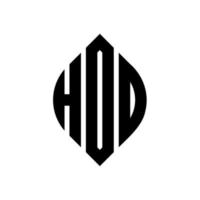 design del logo della lettera del cerchio hdo con forma circolare ed ellittica. lettere ellittiche hdo con stile tipografico. le tre iniziali formano un logo circolare. hdo cerchio emblema astratto monogramma lettera marchio vettore. vettore