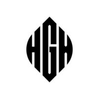 design del logo della lettera del cerchio hgx con forma circolare ed ellittica. lettere ellittiche hgx con stile tipografico. le tre iniziali formano un logo circolare. vettore del segno della lettera del monogramma astratto dell'emblema del cerchio hgx.