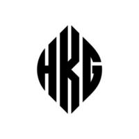 hkg design del logo della lettera del cerchio con forma circolare ed ellittica. hkg lettere ellittiche con stile tipografico. le tre iniziali formano un logo circolare. hkg cerchio emblema astratto monogramma lettera marchio vettore. vettore