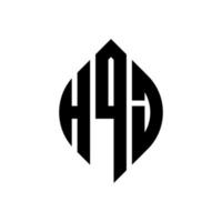 design del logo della lettera del cerchio hqj con forma circolare ed ellittica. hqj lettere ellittiche con stile tipografico. le tre iniziali formano un logo circolare. hqj cerchio emblema astratto monogramma lettera marchio vettore. vettore
