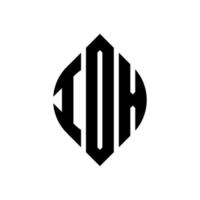 iox circle letter logo design con forma circolare ed ellittica. iox lettere ellittiche con stile tipografico. le tre iniziali formano un logo circolare. iox cerchio emblema astratto monogramma lettera marchio vettore. vettore
