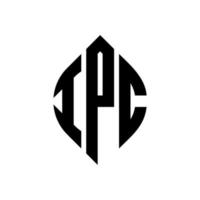 design del logo della lettera del cerchio ipc con forma circolare ed ellittica. lettere ellittiche ipc con stile tipografico. le tre iniziali formano un logo circolare. ipc cerchio emblema astratto monogramma lettera marchio vettore. vettore