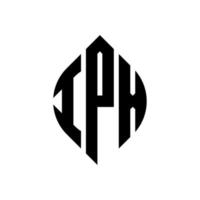 design del logo della lettera del cerchio ipx con forma circolare ed ellittica. lettere ellittiche ipx con stile tipografico. le tre iniziali formano un logo circolare. ipx cerchio emblema astratto monogramma lettera marchio vettore. vettore