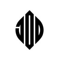 jod circle letter logo design con forma circolare ed ellittica. lettere ellittiche jod con stile tipografico. le tre iniziali formano un logo circolare. jod cerchio emblema astratto monogramma lettera marchio vettore. vettore