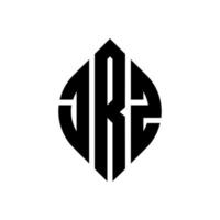 jrz circle letter logo design con forma circolare ed ellittica. jrz lettere ellittiche con stile tipografico. le tre iniziali formano un logo circolare. jrz cerchio emblema astratto monogramma lettera marchio vettore. vettore