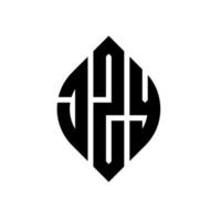 jzy circle letter logo design con forma circolare ed ellittica. jzy lettere ellittiche con stile tipografico. le tre iniziali formano un logo circolare. jzy cerchio emblema astratto monogramma lettera marchio vettore. vettore