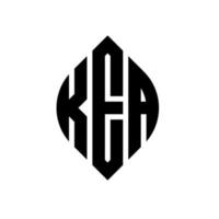 design del logo della lettera del cerchio kea con forma circolare ed ellittica. lettere kea ellisse con stile tipografico. le tre iniziali formano un logo circolare. kea cerchio emblema astratto monogramma lettera marchio vettore. vettore
