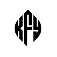 design del logo della lettera del cerchio kfy con forma circolare ed ellittica. lettere ellittiche kfy con stile tipografico. le tre iniziali formano un logo circolare. kfy cerchio emblema astratto monogramma lettera marchio vettore. vettore