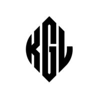design del logo della lettera circolare kgl con forma circolare ed ellittica. lettere ellittiche kgl con stile tipografico. le tre iniziali formano un logo circolare. kgl cerchio emblema astratto monogramma lettera marchio vettore. vettore