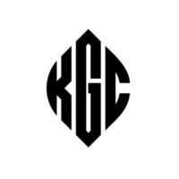 design del logo della lettera del cerchio kgc con forma circolare ed ellittica. lettere ellittiche kgc con stile tipografico. le tre iniziali formano un logo circolare. kgc cerchio emblema astratto monogramma lettera marchio vettore. vettore