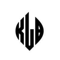 klb circle letter logo design con forma circolare ed ellittica. klb lettere ellittiche con stile tipografico. le tre iniziali formano un logo circolare. klb cerchio emblema astratto monogramma lettera marchio vettore. vettore