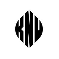 knv circle letter logo design con forma circolare ed ellittica. lettere di ellisse knv con stile tipografico. le tre iniziali formano un logo circolare. knv cerchio emblema astratto monogramma lettera marchio vettore. vettore