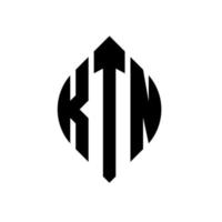 ktn circle letter logo design con forma circolare ed ellittica. ktn lettere ellittiche con stile tipografico. le tre iniziali formano un logo circolare. ktn cerchio emblema astratto monogramma lettera marchio vettore. vettore