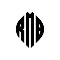 rmb cerchio lettera logo design con cerchio ed ellisse. rmb lettere ellittiche con stile tipografico. le tre iniziali formano un logo circolare. rmb cerchio emblema astratto monogramma lettera marchio vettore. vettore