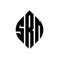 srm circle letter logo design con forma circolare ed ellittica. srm lettere ellittiche con stile tipografico. le tre iniziali formano un logo circolare. srm cerchio emblema astratto monogramma lettera marchio vettore. vettore