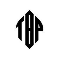 design del logo della lettera del cerchio tbp con forma circolare ed ellittica. tbp lettere ellittiche con stile tipografico. le tre iniziali formano un logo circolare. tbp cerchio emblema astratto monogramma lettera marchio vettore. vettore