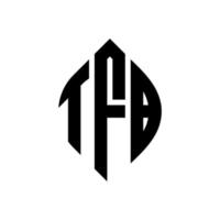 tfb cerchio lettera logo design con cerchio e forma ellittica. tfb lettere ellittiche con stile tipografico. le tre iniziali formano un logo circolare. tfb cerchio emblema astratto monogramma lettera marchio vettore. vettore
