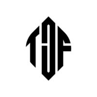 tjf cerchio lettera logo design con cerchio ed ellisse. tjf lettere ellittiche con stile tipografico. le tre iniziali formano un logo circolare. tjf cerchio emblema astratto monogramma lettera marchio vettore. vettore