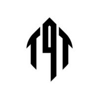 design del logo della lettera del cerchio tqt con forma circolare ed ellittica. tqt lettere ellittiche con stile tipografico. le tre iniziali formano un logo circolare. tqt cerchio emblema astratto monogramma lettera marchio vettore. vettore