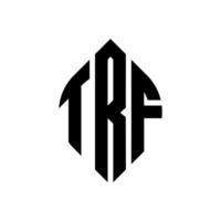 trf circle letter logo design con forma circolare ed ellittica. trf lettere ellittiche con stile tipografico. le tre iniziali formano un logo circolare. trf cerchio emblema astratto monogramma lettera marchio vettore. vettore