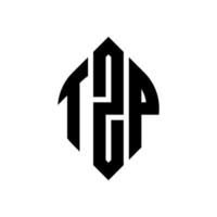 tzp circle letter logo design con forma circolare ed ellittica. tzp lettere ellittiche con stile tipografico. le tre iniziali formano un logo circolare. tzp cerchio emblema astratto monogramma lettera marchio vettore. vettore
