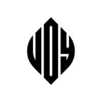 design del logo della lettera del cerchio udy con forma circolare ed ellittica. lettere di ellisse udy con stile tipografico. le tre iniziali formano un logo circolare. vettore del segno della lettera del monogramma astratto dell'emblema del cerchio di udy.