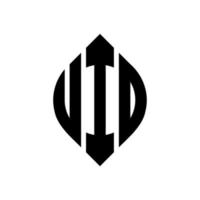 uio circle letter logo design con forma circolare ed ellittica. uio lettere ellittiche con stile tipografico. le tre iniziali formano un logo circolare. uio cerchio emblema astratto monogramma lettera marchio vettore. vettore