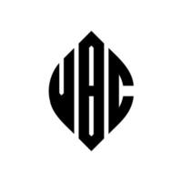 design del logo della lettera del cerchio vbc con forma circolare ed ellittica. lettere di ellisse vbc con stile tipografico. le tre iniziali formano un logo circolare. vbc cerchio emblema astratto monogramma lettera marchio vettore. vettore