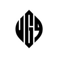 design del logo della lettera del cerchio vgq con forma circolare ed ellittica. vgq lettere ellittiche con stile tipografico. le tre iniziali formano un logo circolare. vgq cerchio emblema astratto monogramma lettera marchio vettore. vettore